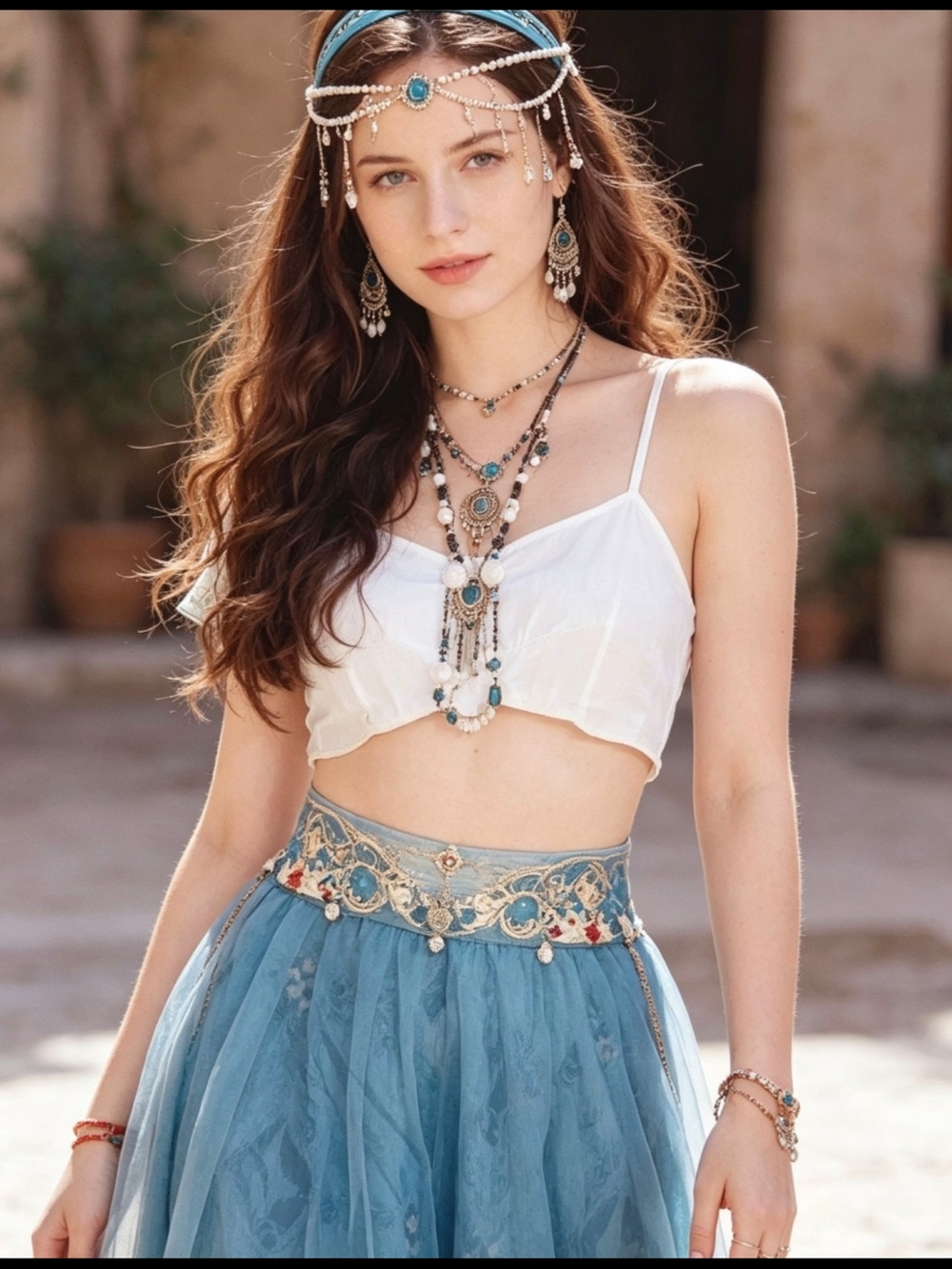 High-quality fairycore / boho skirt pants